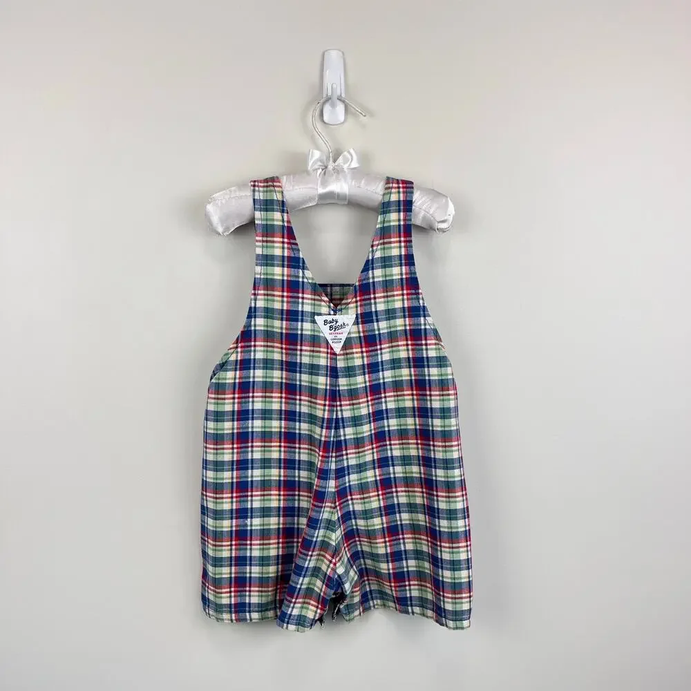 Vintage OshKosh B'gosh Plaid Shortalls 24 Months USA
